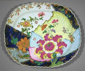Tobacco leaf pattern dish, Chinese export porcelain